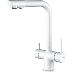 Смеситель для кухни Wasserkraft с подключением фильтра, белый soft-touch (A8357) смеситель для ванны wasserkraft abens soft touch 2071