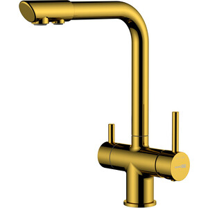 Смеситель для кухни Wasserkraft с подключением фильтра, глянцевое золото (A8377) смеситель для раковины wasserkraft sauer глянцевое золото 7130