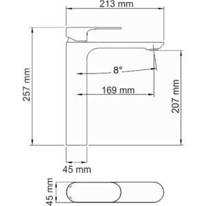 фото Смеситель для раковины wasserkraft elbe черный soft-touch (7403h)