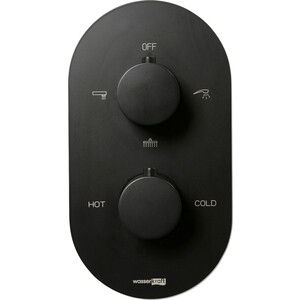 фото Термостат для ванны wasserkraft elbe черный soft-touch (7444 thermo)