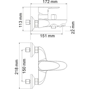Смеситель для ванны Wasserkraft Leine хром (3501)