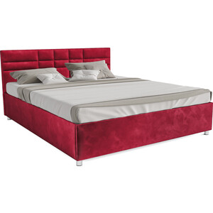 Кровать Mebel Ars Нью-Йорк 140 см (бархат красный STAR VELVET 3 DARK RED) кровать mebel ars нью йорк 160 см фиолет