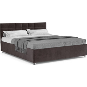 Кровать Mebel Ars Нью-Йорк 140 см (бархат шоколадный STAR VELVET 60 COFFEE) интерьерная кровать мебелико камилла эко кожа бежево коричневый