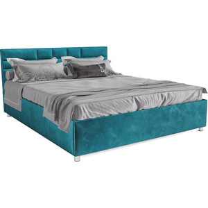 Кровать Mebel Ars Нью-Йорк 160 см (бархат сине-зеленый STAR VELVET 43 BLACK GREEN) кровать двуспальная мебелико герда микровельвет зеленый