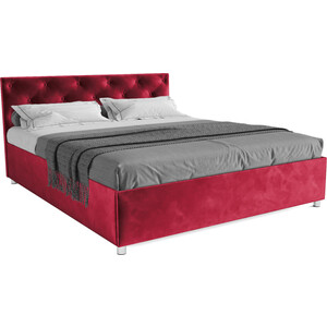 Кровать Mebel Ars Классик 140 см (бархат красный STAR VELVET 3 DARK RED) кровать mebel ars нью йорк 160 см бархат красный star velvet 3 dark red