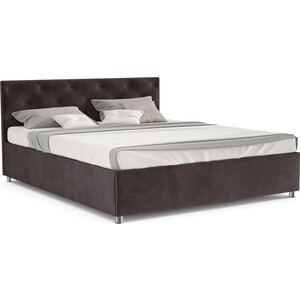 Кровать Mebel Ars Классик 140 см (бархат шоколадный STAR VELVET 60 COFFEE) интерьерная кровать мебелико камилла эко кожа бежево коричневый