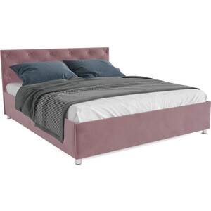 Кровать Mebel Ars Классик 140 см (велюр пудра/НВ-178/18) двухъярусная кровать астра 6 дуб молочный розовый
