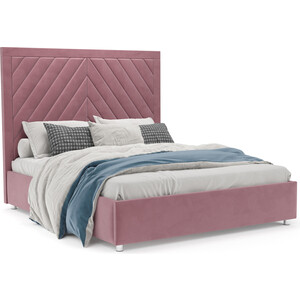 Кровать Mebel Ars Мишель 160 см (велюр пудра НВ-178 18) двухъярусная кровать астра 6 дуб молочный розовый