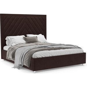Кровать Mebel Ars Мишель 160 см (велюр шоколад HB-178 16) кровать ванесса 1 4 14 темно серый