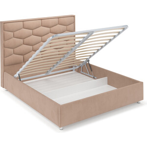 Кровать Mebel Ars Рица 160 см (бежевый - Luna 061)