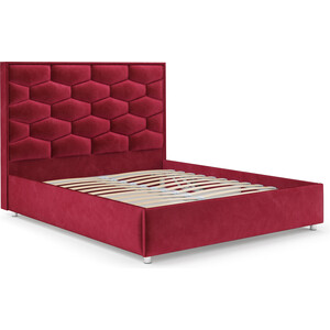 Кровать Mebel Ars Рица 140 см (бархат красный STAR VELVET 3 DARK RED)