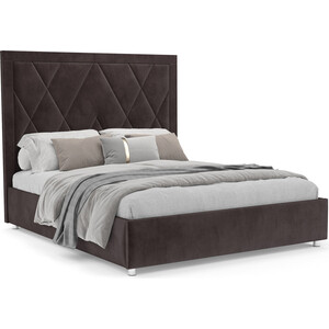 Кровать Mebel Ars Треви 160 см (бархат шоколадный STAR VELVET 60 COFFEE) интерьерная кровать мебелико камилла эко кожа бежево коричневый