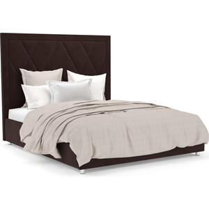 Кровать Mebel Ars Треви 160 см (велюр шоколад HB-178 16) кровать ванесса 1 2 09 темно серый