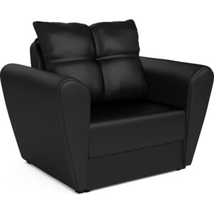 Кресло-кровать Mebel Ars Квартет (экокожа черная) угловой диван mebel ars атланта экокожа черная с полоской