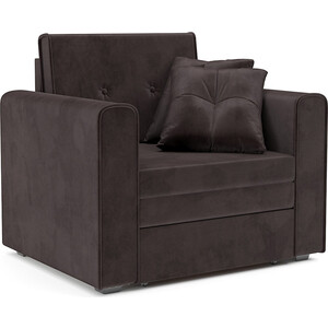 Кресло-кровать Mebel Ars Санта (бархат шоколадный STAR VELVET 60 COFFEE) кресло кровать mebel ars санта бархат шоколадный star velvet 60 coffee