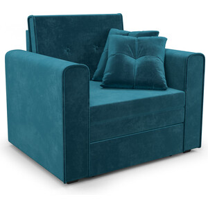 Кресло-кровать Mebel Ars Санта (бархат сине-зеленый STAR VELVET 43 BLACK GREEN) кресло кровать mebel ars барон 3 бархат сине зеленый star velvet 43   green