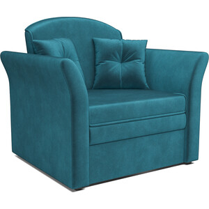Кресло-кровать Mebel Ars Малютка №2 (бархат сине-зеленый STAR VELVET 43 BLACK GREEN) плед estia форджа сине зеленый 150х200 10х2 см