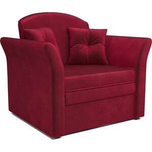 Кресло-кровать Mebel Ars Малютка №2 (бархат красный STAR VELVET 3 DARK RED) кресло кровать mebel ars малютка 2 бархат красный star velvet 3 dark red