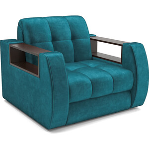 Кресло-кровать Mebel Ars Барон №3 (бархат сине-зеленый STAR VELVET 43 BLACK GREEN) кресло артмебель норден микровельвет зеленый