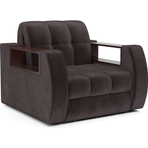 Кресло-кровать Mebel Ars Барон №3 (бархат шоколадный STAR VELVET 60 COFFEE) кресло кровать mebel ars санта бархат шоколадный star velvet 60 coffee