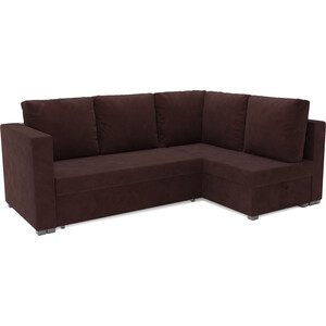 Угловой диван Mebel Ars Мансберг (велюр шоколад HB-178 16) барный стул седа велюр темно серый