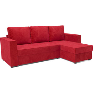 Угловой диван Mebel Ars Рим (кордрой красный) кран для бытовых приборов 1 2 х1 2 угловой красный рмс