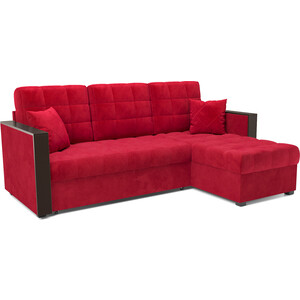 Угловой диван Mebel Ars Техас (кордрой красный) кран для бытовых приборов 1 2 х1 2 угловой красный рмс