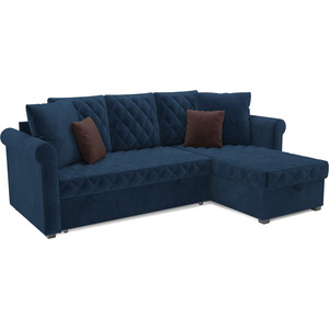 Угловой диван Mebel Ars Берлин (темно-синий Luna 034) барный стул седа велюр темно серый