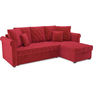 Угловой диван Mebel Ars Берлин (кордрой красный) выкатной диван mebel ars квартет кордрой красный
