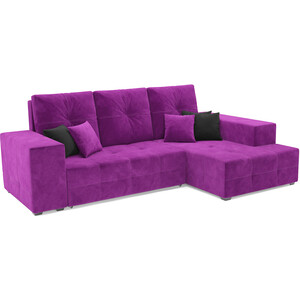 Угловой диван Mebel Ars Монреаль правый угол (фиолет) диван угловой артмебель честер вельвет фиолетовый вставка черная правый угол