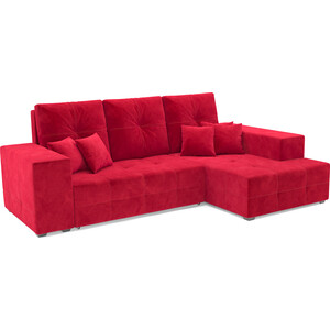 Угловой диван Mebel Ars Монреаль правый угол (кордрой красный) диван еврокнижка mebel ars бостон красный ппу