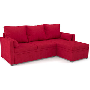 Угловой диван Mebel Ars Париж (кордрой красный) кран для бытовых приборов 1 2 х1 2 угловой красный рмс