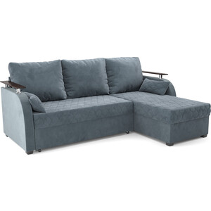 Угловой диван Mebel Ars Токио (велюр серо-синий HB-178 26) ткань 1 м п канвас 295 см серо синий