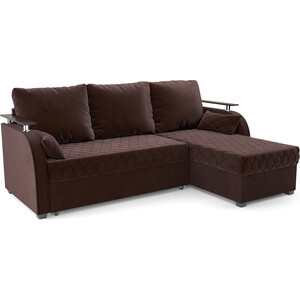 Угловой диван Mebel Ars Токио (велюр шоколад HB-178 16) барный стул седа велюр темно серый