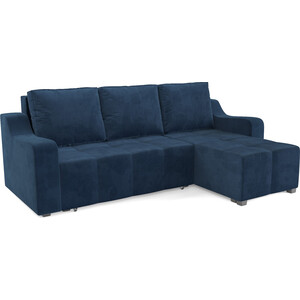 Угловой диван Mebel Ars Берн (темно-синий Luna 034) барный стул седа велюр темно серый