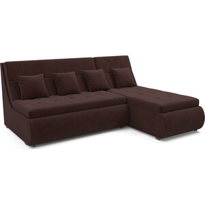 Угловой диван Mebel Ars Дубай (велюр шоколад HB-178 16) барный стул седа велюр темно серый