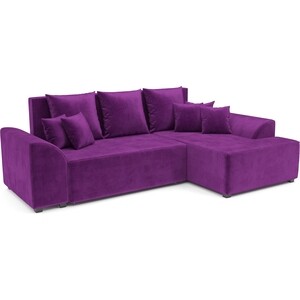 Угловой диван Mebel Ars Каскад правый угол (фиолет) угловой диван мебелико валенсия микровельвет фиолетовый левый угол