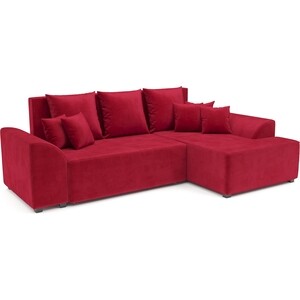 Угловой диван Mebel Ars Каскад правый угол (кордрой красный) диван еврокнижка артмебель венеция микровельвет красный