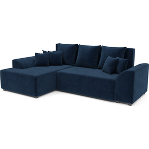 Угловой диван Mebel Ars Каскад левый угол (темно-синий - Luna 034) барный стул седа велюр темно серый