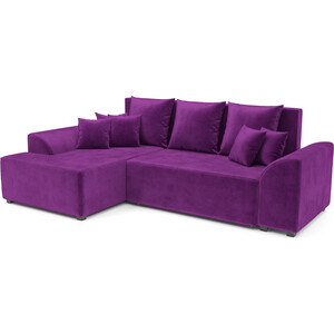 Угловой диван Mebel Ars Каскад левый угол (фиолет) диван угловой мебелико сенатор микровельвет фиолетовый левый