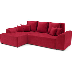 Угловой диван Mebel Ars Каскад левый угол (кордрой красный) диван еврокнижка артмебель венеция микровельвет красный