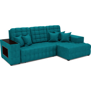 Угловой диван Mebel Ars Мадрид правый угол (бархат сине-зеленый STAR VELVET 43 BLACK GREEN) диван еврокнижка мебелико сатурн микровельвет зеленый