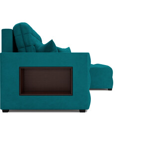 Угловой диван Mebel Ars Мадрид правый угол (бархат сине-зеленый STAR VELVET 43 BLACK GREEN)
