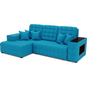 Угловой диван Mebel Ars Мадрид левый угол (синий) ошейник комбинированный кожа брезент безразмерный 54 х 2 5 см ош 17 45 см синий