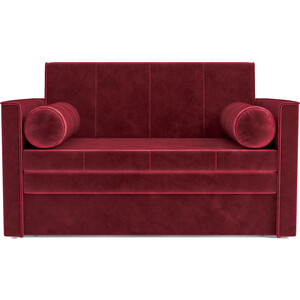 Выкатной диван Mebel Ars Санта №2 (бархат красный star velvet 3 dark red) наполнитель древесный пижон 15л