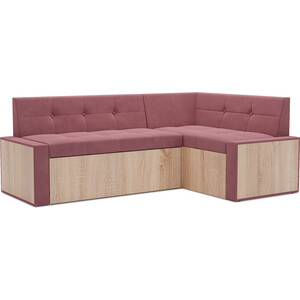 Кухонный диван Mebel Ars Таллин правый угол (велюр пудра НВ-178 18) 210х83х140 см диван bradex scott двухместный пыльно розовый fr 0473