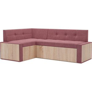 Кухонный диван Mebel Ars Таллин левый угол (велюр пудра НВ-178 18) 210х83х140 см диван bradex scott трехместный пыльно розовый fr 0477