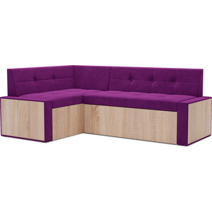 Кухонный диван Mebel Ars Таллин левый угол (фиолет) 210х83х140 см кухонный прямой диван артмебель лофт микровельвет фиолетовый