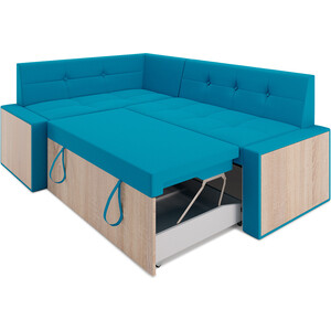 Кухонный диван Mebel Ars Таллин левый угол (синий) 190х83х120 см