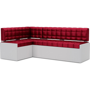 Кухонный диван Mebel Ars Ганновер левый угол (бархат красный STAR VELVET 3 DARK RED) 208х82х133 см диван угловой мебелико эмир п микровельвет красный